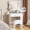 Fameill Vanity Desk with Mirror and Lights, Small Makeup Vanity