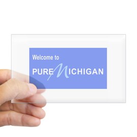 CafePress Welcome to Pure Michigan Rectangle Bumper Sticker Car Decal