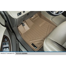 SMARTLINER Custom Fit Floor Mats 2 Row Liner Set Tan for 2011-2012 Toyota Sienna 8 Passenger Models