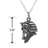 Sterling Silver King Tut Pharaoh Egypt 3D Charm Necklace, 18"