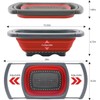 Collapsible Colander, Red Food Strainer Over the Sink Colanders Strainers