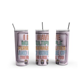 TeesAndTankYou None of Them Like You Skinny Tumbler 20oz Travel Coffee with Lid and Straw Stainless Steel Insulated Hot or Cold