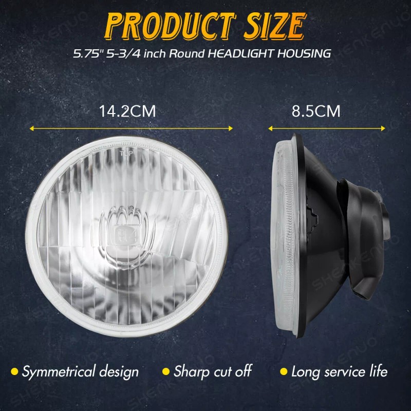 SHENKENUO For 2001-2002 Ducati Monster S4 5.75" inch Round Headlight