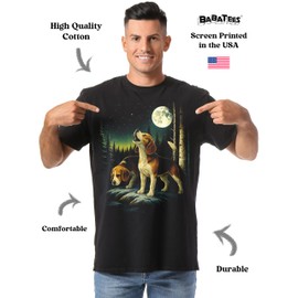Beagle Dog Mom & Dad Tshirt - Elegant Nature Moonlit Night Painting for Men & Women Beagles Pet Owners (US, Alpha, Medium, Regular, Regular, Beagle Moon D2)