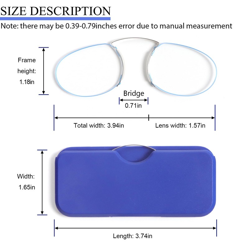 DXYXYO Mini Armless Reading Glasses for Women Men, 2 Pack