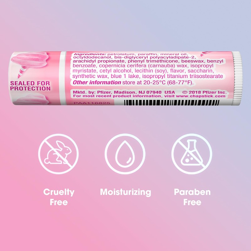 ChapStick Lip Balm, Cotton Candy – Fun & Yummy Moisturizing