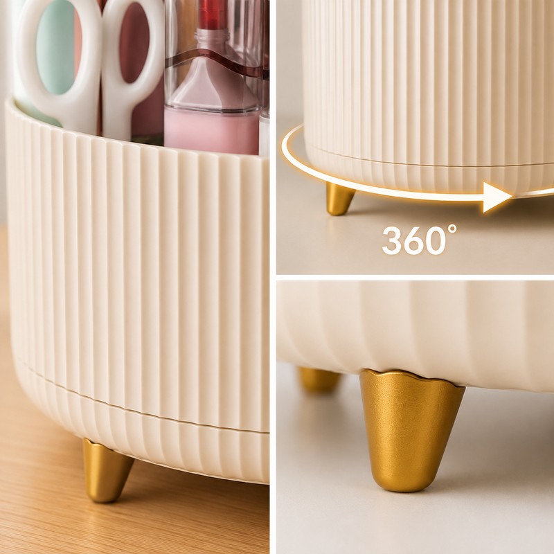 360° Rotating Desk Organizer for Office & Vanity – Multi-Purpose