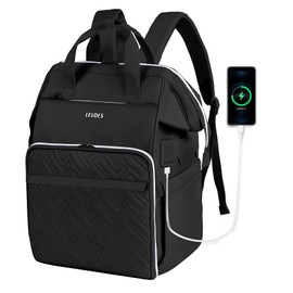 Leudes Knitting Bag Backpack, Yarn Storage Organizer Large Crochet Bag Tote Christmas Gift Yarn Holder Case for Carrying Projects, Knitting Needles (Upgraded Black)