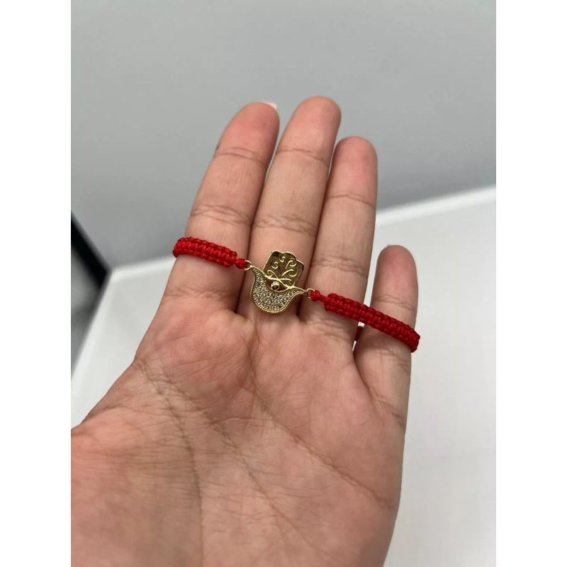 Evil Eye Red String Kabbalah Hamsa Macrame Adjustable Bracelet