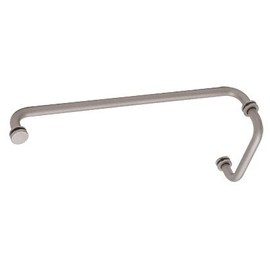 CRL "BM" Satin Nickel 6" Pull Handle 18" Towel Bar Combination with Metal Washers