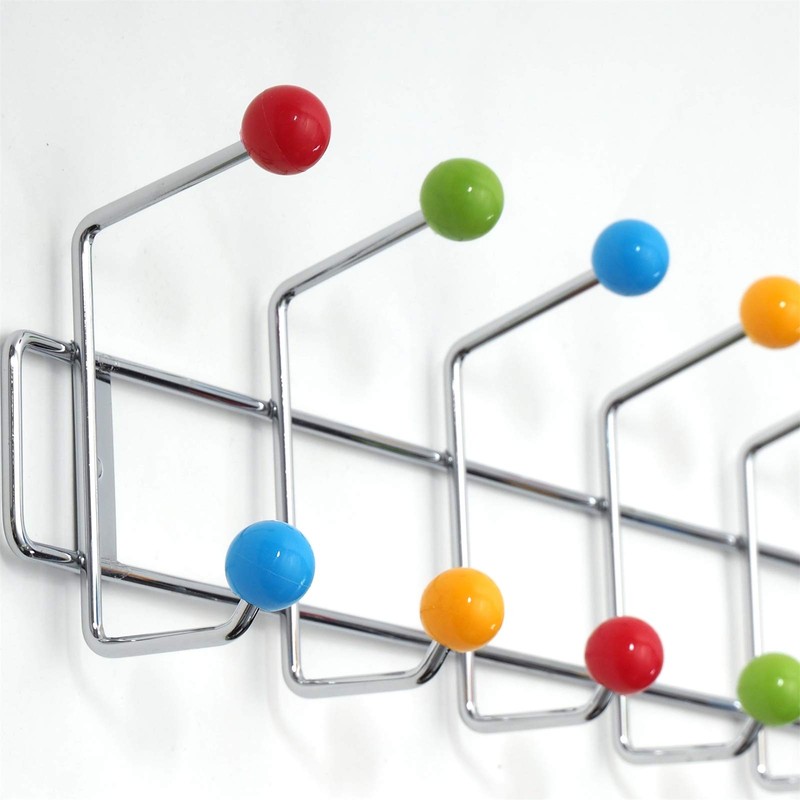 DESIGN DELIGHTS Colour Ball Wardrobe Rail Colourful Silver 50 x