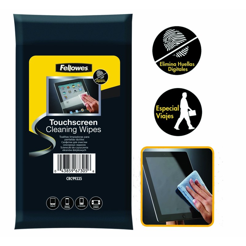 Fellowes Touch Screen Cleaning Wipes Suitable for Tablet, Smartphone, E-Reader