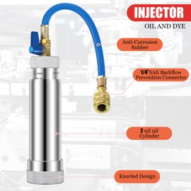 Tellegloww AC Leak Detector Kit, R1234yf R134a R410a AC Oil UV Dye Injector Kit Refrigerant Leak Detector Tool Low Side Quick Coupler Mini Split Adapter Glasses Flashlight(Efficient)