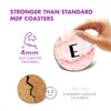 1 x Round Coaster - Letter E Marble Stone Texture