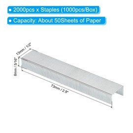 PATIKIL 23/8 Heftklammern für Hefter, 2 Boxen 2000 Stück 5/16" Beinlänge Standard Flachklammer Meißelspitzen-Heftklammern Jam-Free für Büro Desktop Home Supplies, Silber