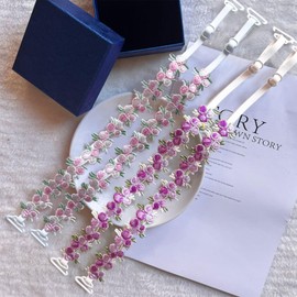 2Pair Decorative Replacement Bra Straps - Adjustable & Removable Floral Shoulder Straps for Tops Dresses