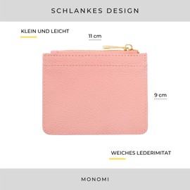 MONOMI Card Holder with Coin Pocket, pink, Classic