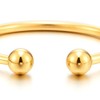 COOLSTEELANDBEYOND Elastic Adjustable Gold Stainless Steel Ball Cuff Bangle Bracelet