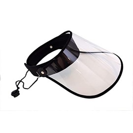 Formosaflowers Rain Visor, Rain Hat, Transparent Sun Visor, Rain Goods, Wide Brim, Face Cover, Face Guard, Wide Brim, Breathable, Good Visibility, Rain Clear Visor, Black