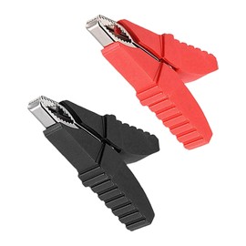 XiXiYang 2 Pack Alligator Clips Butterfly Type Insulative Full Protective Crocodile Clips Battery Charger Clamps for Car Charging Cable