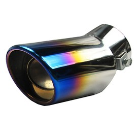 R-STYLE Oval Type Stainless Steel Muffler Cutter for Easy Dress Up Rear View of Your Car (Semi Color)