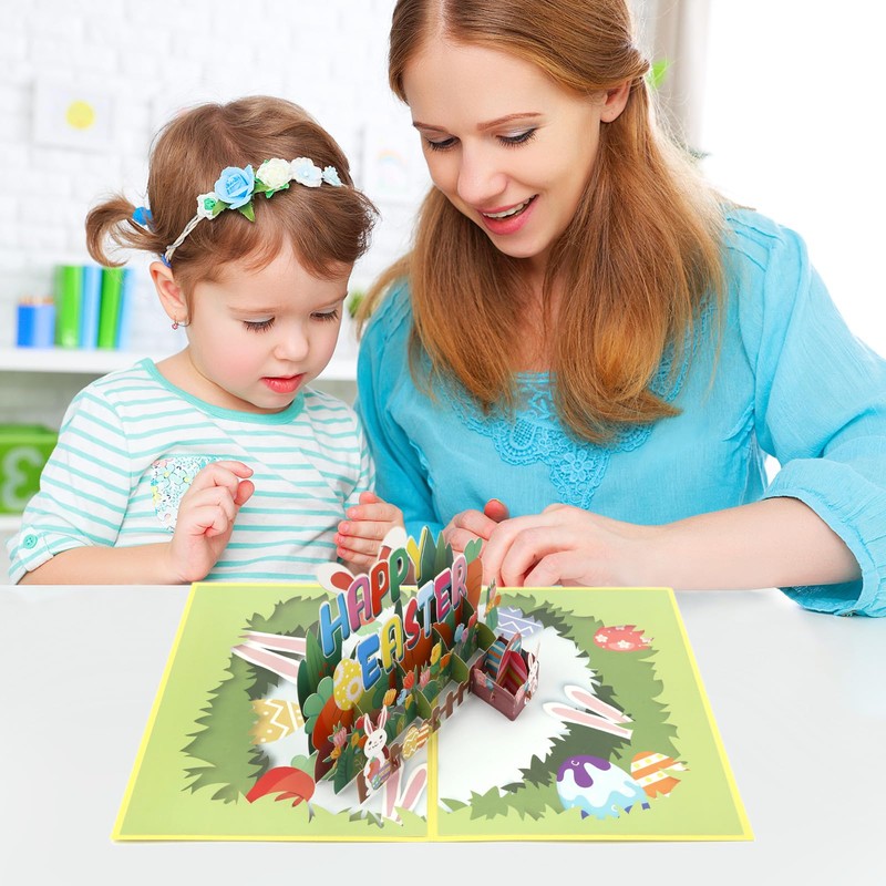Easter Pop Up Card, 3D Easter Greeting Cards with Envelopes