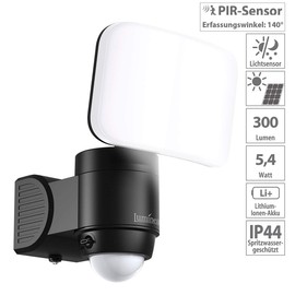 Luminea Outdoor Light: Wireless LED Outdoor Spotlight with PIR Motion Sensor, 300 lm, IP44 (Outdoor Light with Motion Sensor, LED Spotlight with Motion Sensor, Wireless Outdoor Light)