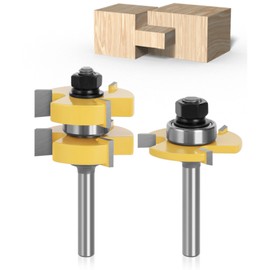 APLUS 8 mm Groove and Tongue and Groove Set Router Bit Set Router Bit Set Woodworking Milling Wood Cutter Tool for Engraving Machine Trimming Machine
