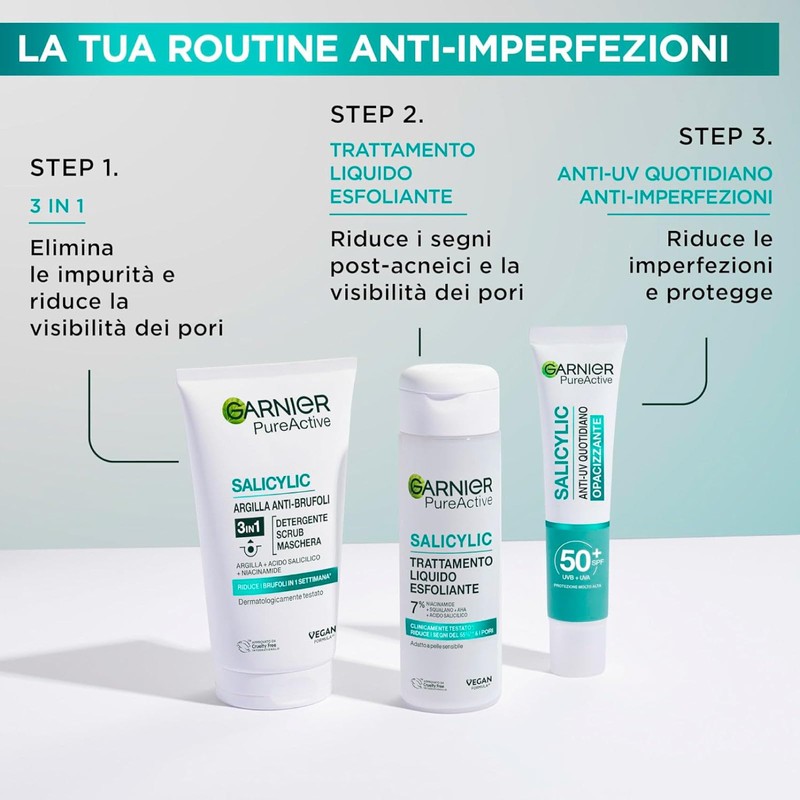 GARNIER Pure Active - Cleanser 3-in-1 Clay - Cleanser, Exfoliating