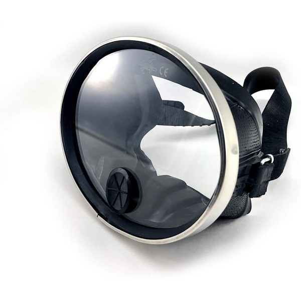 SPEARFISHING WORLD Classic Retro Round Glass Rubber Dive Mask with Purge Valve - Ideal for Scuba and Underwater Photography
