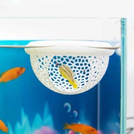 KEYIDE Floating Betta Hiding Spot Betta Fish Toy Shrimp Feeding Platform for Tanks Aquarium Accessories Small Fish Cave and Hammock, White