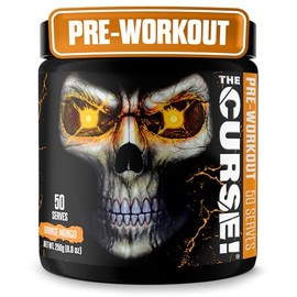 JNX SPORTS The Curse! Pre Workout Powder for Men & Women, Caffeine, Beta-Alanine, Creatine, L-Citrulline, 50 Servings, Orange Mango Flavor – Boost Energy, Strength & Focus