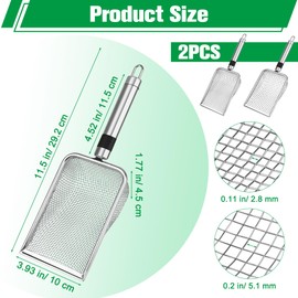 Windspeed Soil Sifter For Gardening, 2 Pack Sand Soil Compost Sifter for Gardening with Handle, 2.8 mm/ 5 mm Mesh Sieve for Rocks