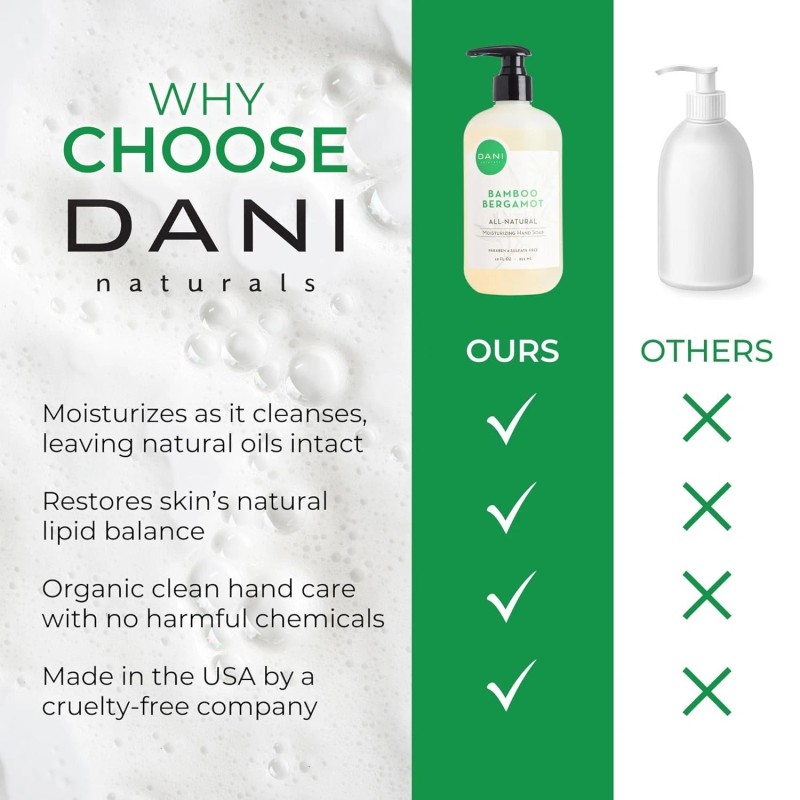 Dani Naturals Naturals Moisturizing Hand Soap – Bamboo Bergamot Scent,