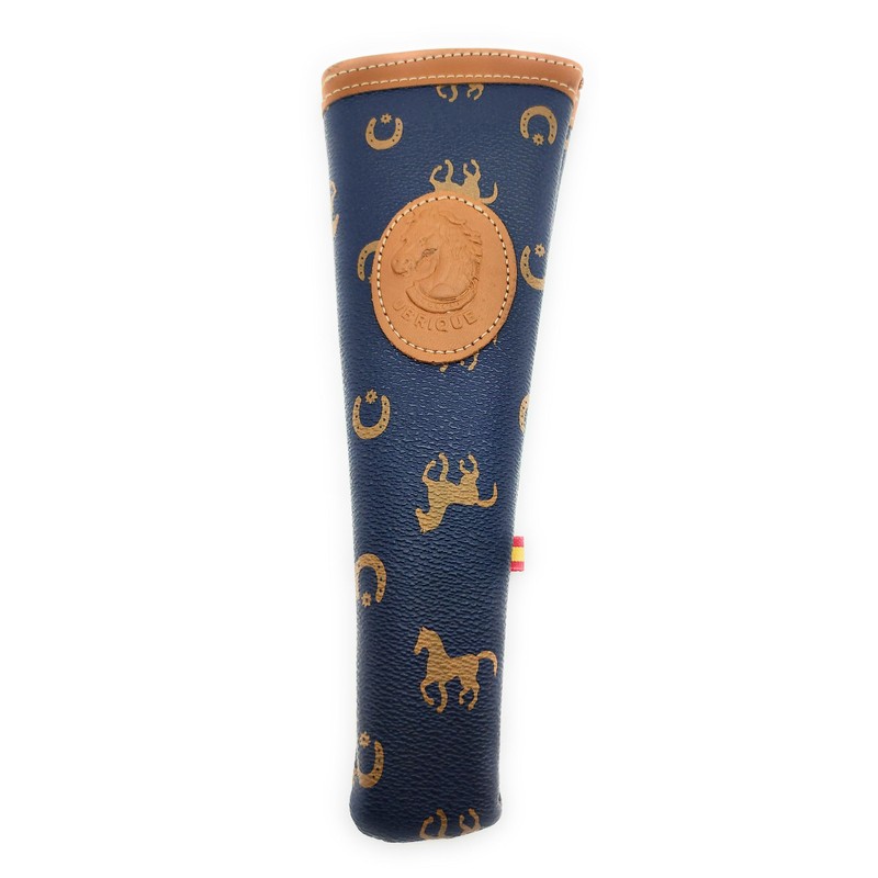 Fächerpaket mit Stier-Zeichnung, mit handgefertigter Hülle aus Ubrique und Armband