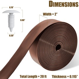Lumpro Vinyl Straps for Patio Chair Repair Kit 2'' Wide 20 Ft Long Replacement Straps + 20 Free Rivets for Outdoor Lawn Furniture Chaise Lounge Repair (Brown)
