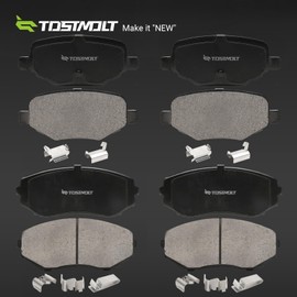 TOSTMOLT New 8pcs Complete Front+Rear Super Quiet Shimmed Slotted Ceramic Disc Brake Pads Set w/Installation Hardware Compatible With 11-14 Ford Edge 11-15 Lincoln MKX