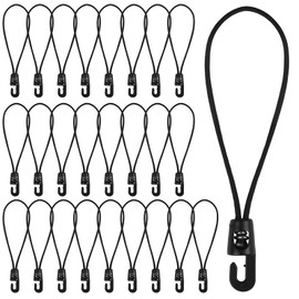 Adiwo Tensioning Elastic Straps with Hooks, 15 cm, Pack of 25 Expander with Hooks, Multifunctional Tarpaulin Tensioners, for Tarpaulins, Tents, Net, Camping, Rubber Cord, Tensioners with Hooks