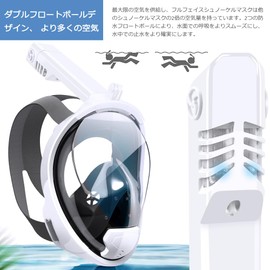 HEARTST Full Face Snorkel Mask, 180° Ultra Wide Angle Double Floating Ball Design, Diving Mask, Anti-Fog, Leak Proof, Diving Sports Camera, Snorkeling Mask, Includes Storage Bag, Freely Breathable