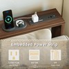 TIQLAB 5.9 Inch Narrow Console Table with Power Outlet,Sofa Table,