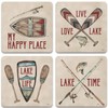 CoasterStone Drink Coasters, 4.25", Happy Lake