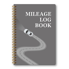 Auto Mileage & Expense Notebook 1260 entries for Personal or Business, Vehicle Maintenance Log Book Track Odometer for Business Driving or Rideshare, 5.9"x 8.6" Grey