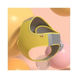 LuminaD Dog Cat Pet Harness, Collar, and Leash Set Yellow M