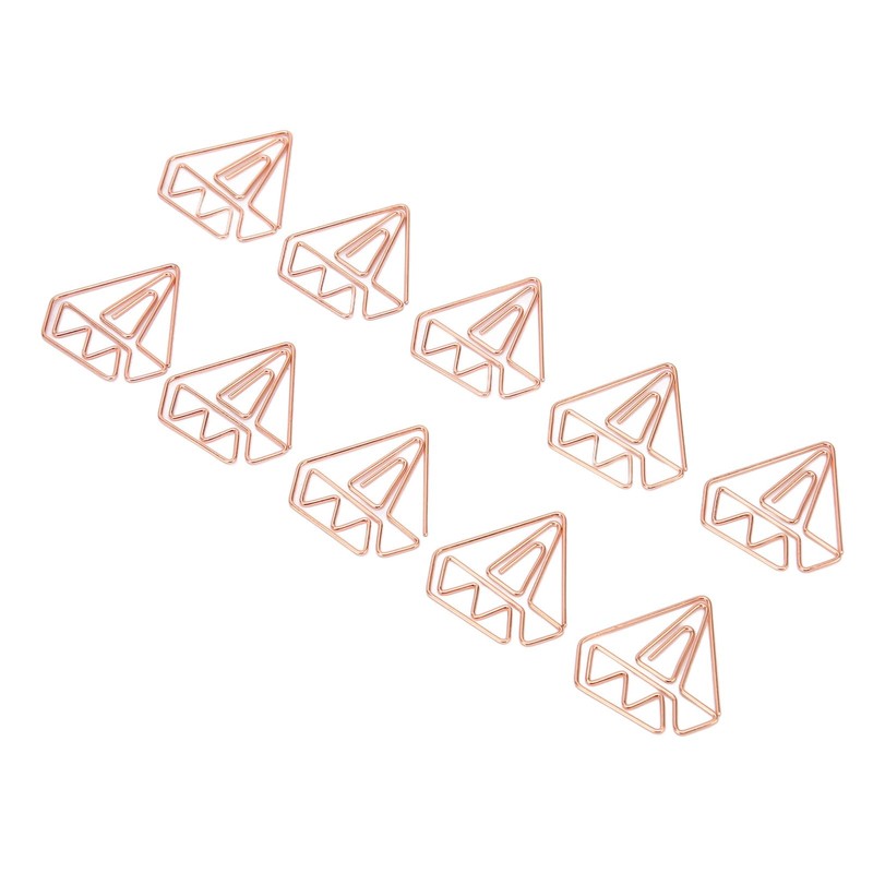 100Pcs Shape Paper Clips, Rose Gold Small Paperclips Photo File