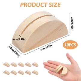 Kasoud Photo Holders for Tables, 10PCS Semicircular Wooden Place Card Holders, Modern Design for Wedding Banquet Anniversary Birthday Party