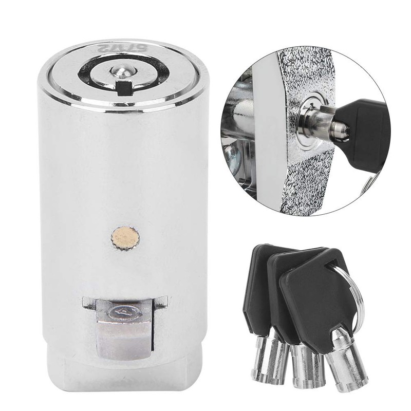 Vending Machine Lock and Key, Zinc Alloy Chrome Color Single