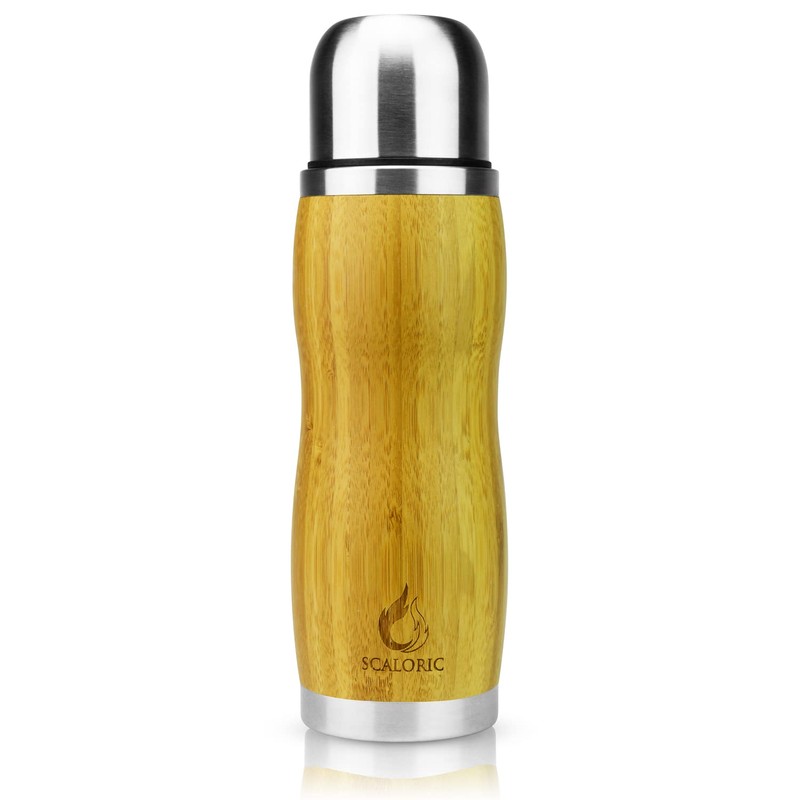 Thermos Flask 350 ml - Bamboo: High Quality Stainless Steel