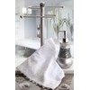 Creative Scents Crackled Glass Countertop Towel Stand, Decorative Silver Fingertip
