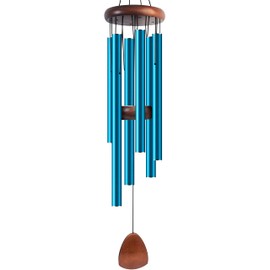 Bursvik Large Aluminium Wind Chimes 37 Inches to Create a Zen Atmosphere Suitable for Outdoor, Garden, Patio Decoration. Classic Wind Chimes with Wind Catcher Suitable as A Gift for Unisex(Blue)