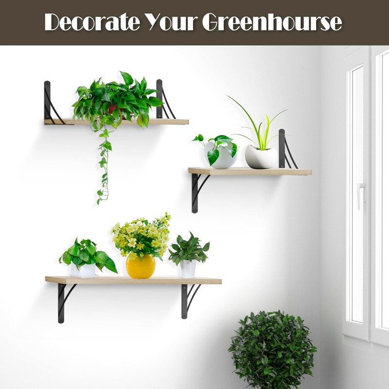 Z Metnal Decor Shelf Brackets, Matt Black Triangle Shelving Brackets,